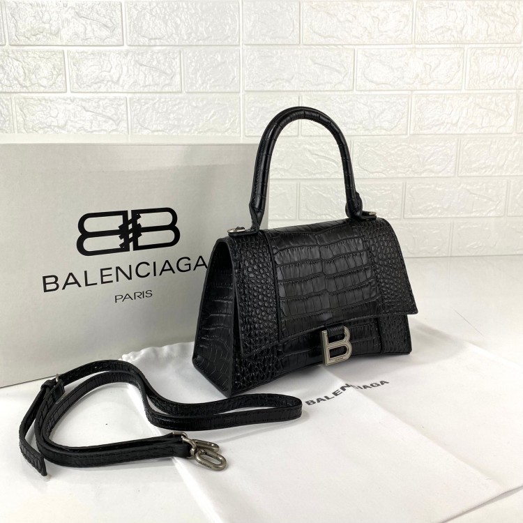 BALENCİAGA HOURGLASS SİLVER CROCO